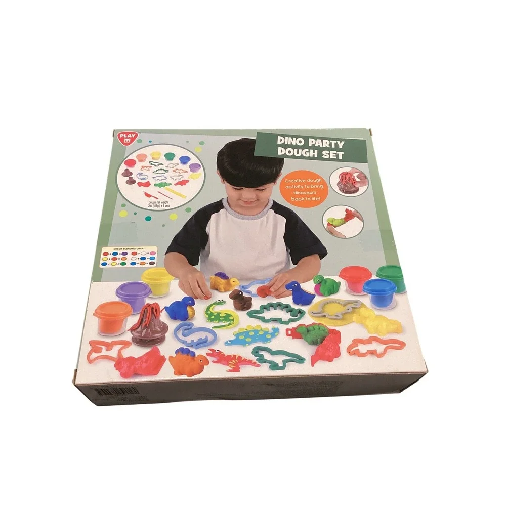 Playgo Dino Party Dough Set Kids Creative Arts Crafts Dinosaur Toy Kit 8429 NEW